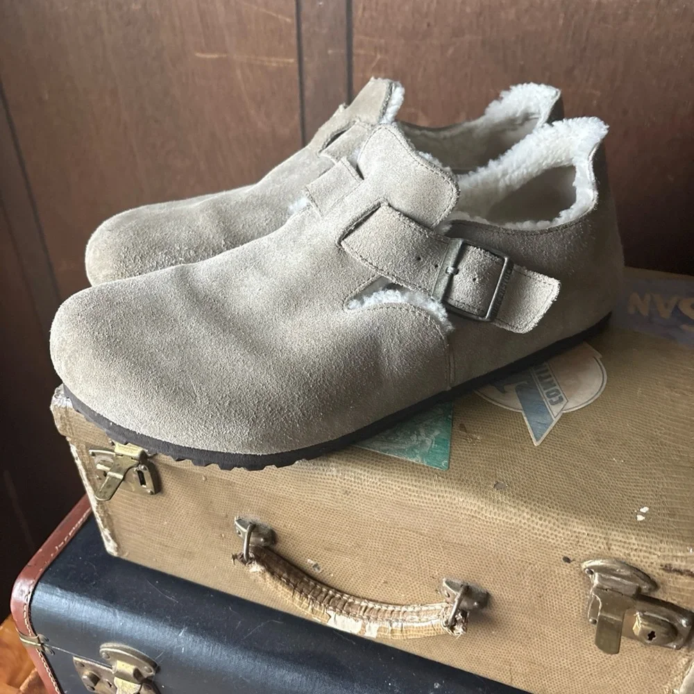 Birkenstock Suede Beige Shoes Slip On Men Size 46 EU/13 US - Picture 5 of 5